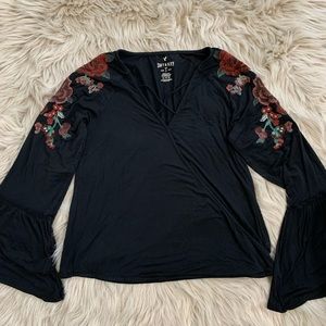 AEO Soft + Sexy Embroidered Festival Top